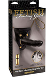 Fetish Fantasy Gold First Time Vibrating Strap-On Set Black/Gold