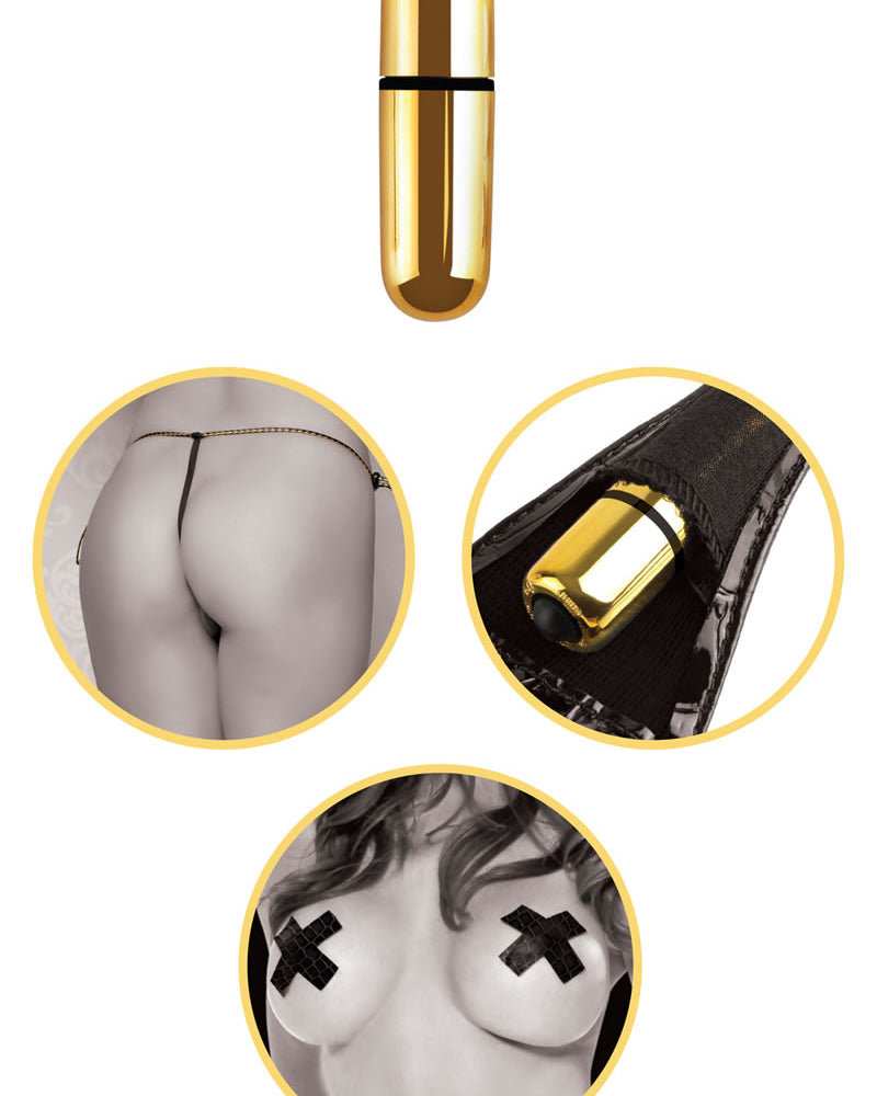 Fetish Fantasy Gold First Time Vibrating Strap-On Set Black/Gold