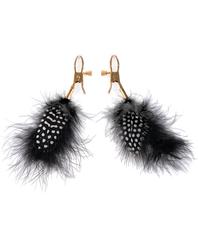 Fetish Fantasy Gold Deluxe Feather Clamps Black