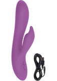 Vibrador dual recargable de silicona Lust L15, resistente al agua, morado, 8,25 pulgadas