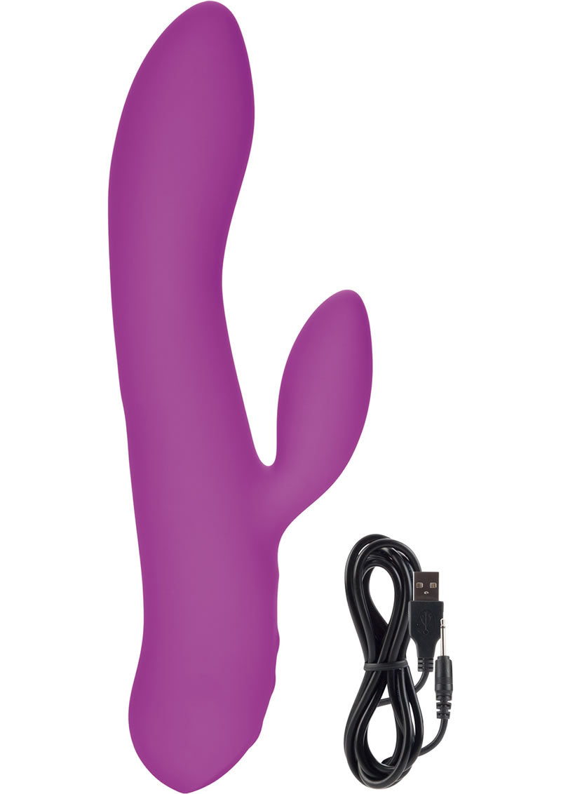 Masajeador de silicona recargable Lust L19 de triple motor, resistente al agua, morado, 8,75 pulgadas