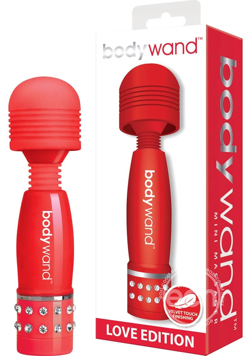 Masajeador corporal Bodywand Mini Love Edition, color rojo, 4 pulgadas, 6 unidades por mostrador