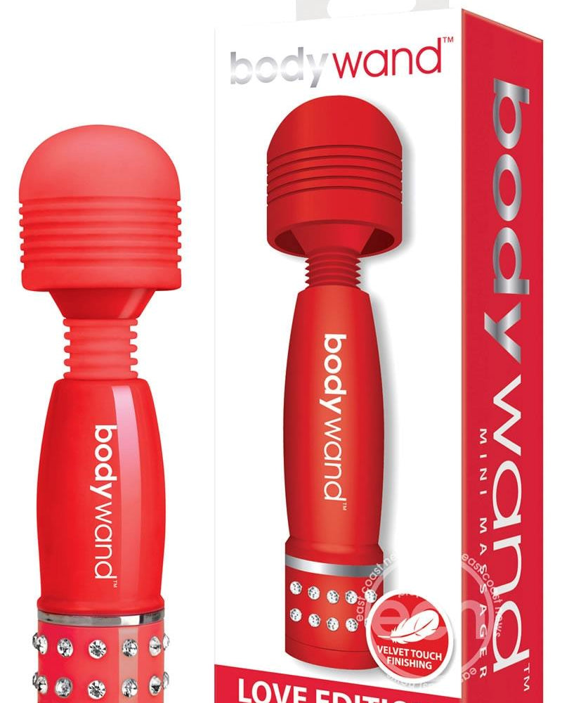 Masajeador corporal Bodywand Mini Love Edition, color rojo, 4 pulgadas, 6 unidades por mostrador