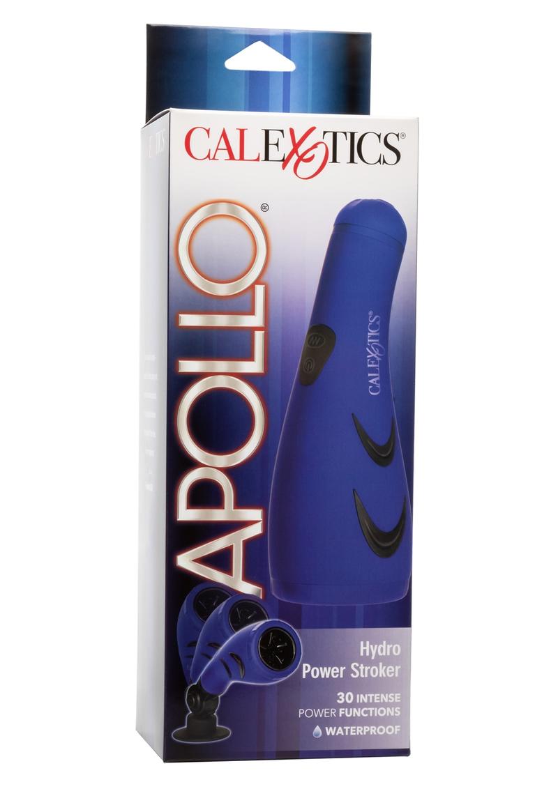 Apollo Hydro Power Stroker Silicone Masturbator Waterproof Blue 9.25 Inch