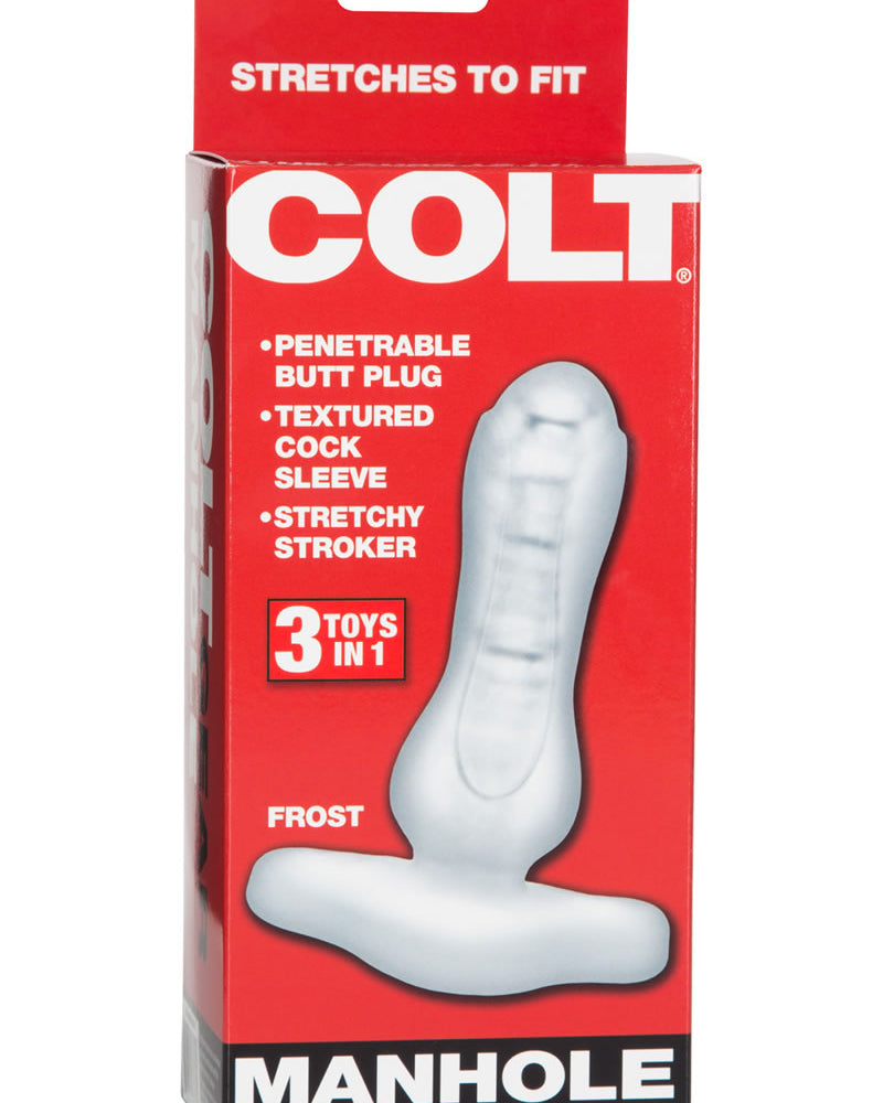 Tapón anal 3 en 1 Colt Manhole con funda para el pene y masturbador transparente de 7,5 pulgadas
