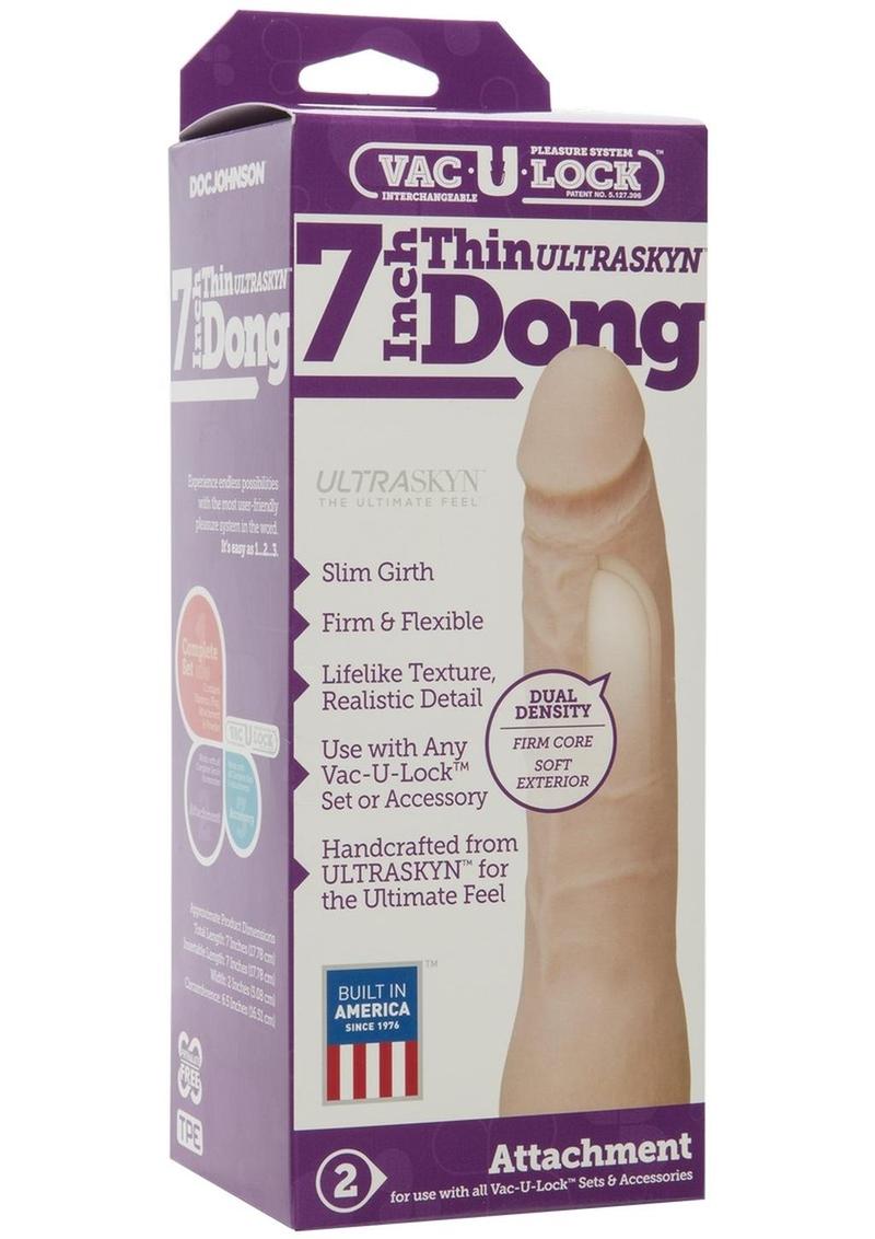 Vac U Lock UR3 Thin Realistic Cock Attachment White 7.5 Inch