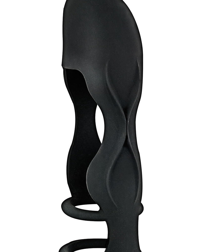 Mack Tuff Sleek Penis Sheath Silicone Sleeve Waterproof Black 6 Inch