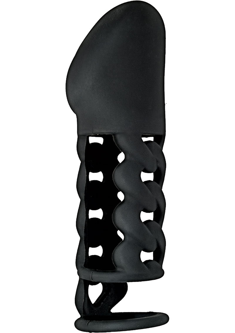 Mack Tuff Woven Penis Sheath Silicone Sleeve Black 6 Inch