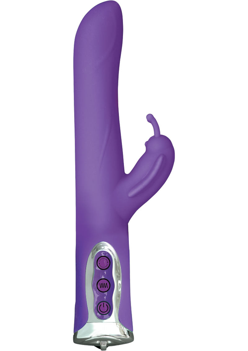 Ravishing Angel Butterfly Vibrador de silicona con doble motor y estimulador de clítoris, resistente al agua, morado, 9,37 pulgadas