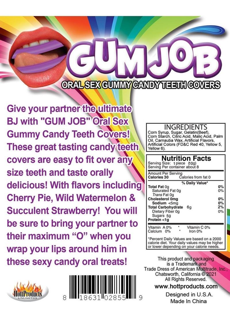 Caramelos de goma para sexo oral Gum Job, fundas para los dientes con sabores variados, 6 unidades por paquete