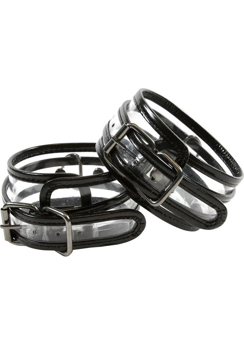 Bare Bondage Vinyl Wrist Cuffs Clear