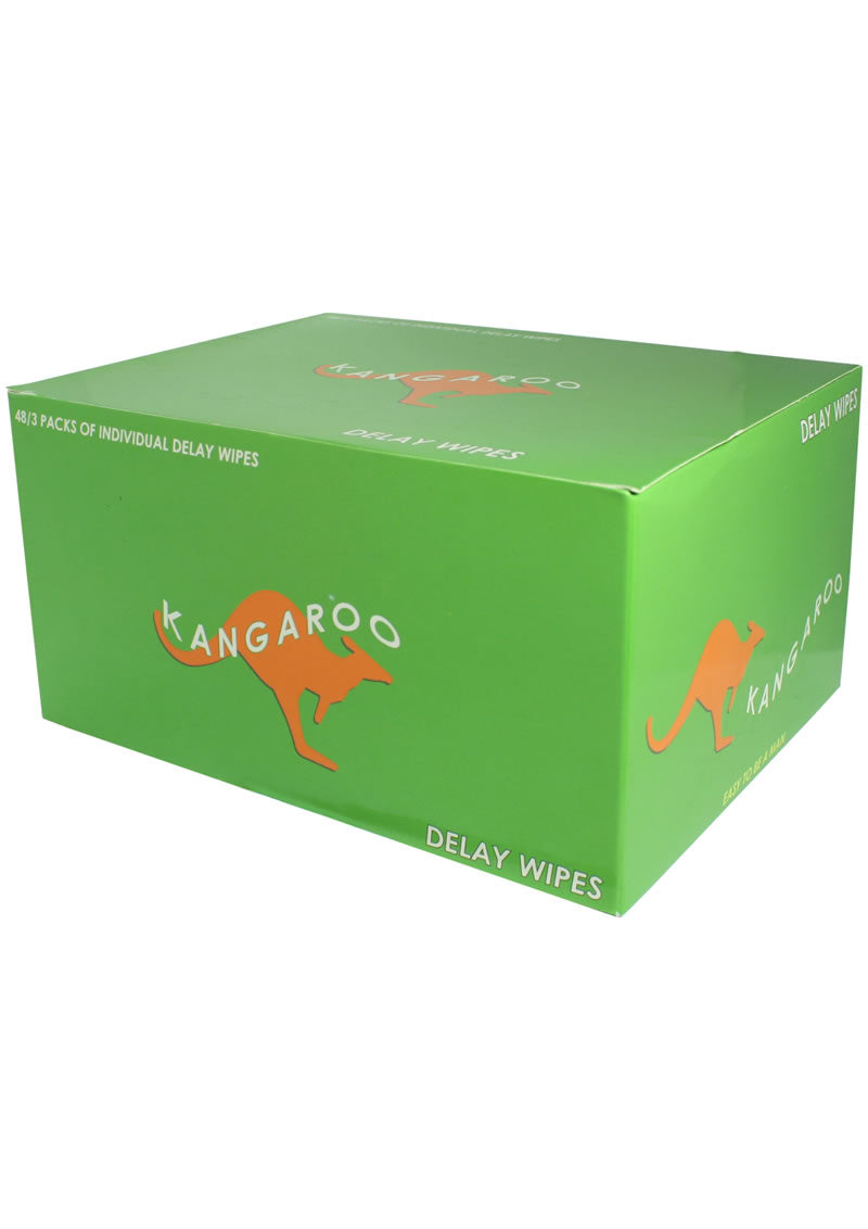 Kangaroo Delay Wipes 3 Wipes Per Pack 48 Packs Per Counter Display