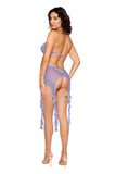 "Bralette With Garter Belt and G-String - One Size - Lavender Haze DG-13411LAVHOS"