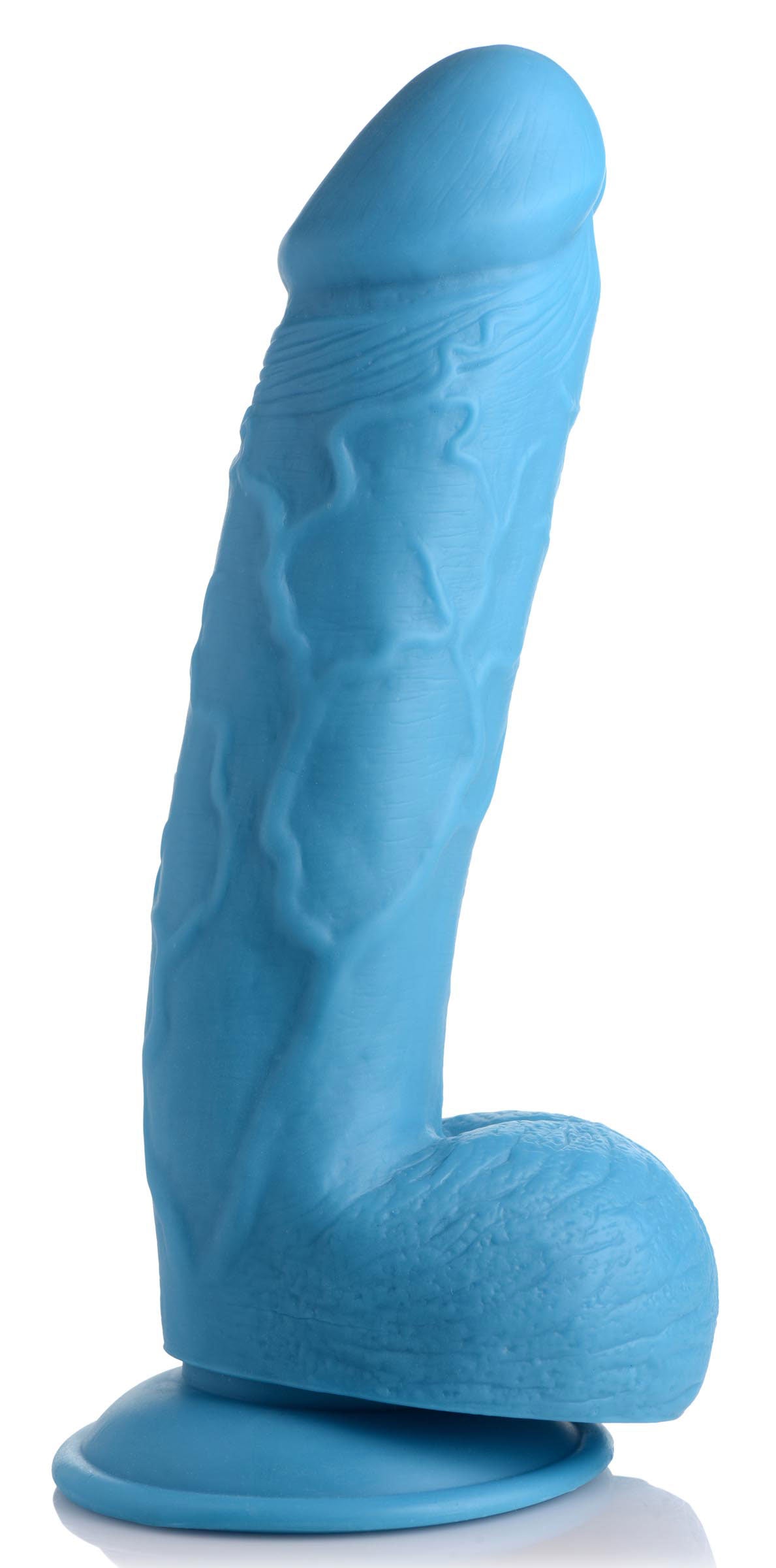 Pop Pecker 8.25 Inch Dildo With Balls - Blue