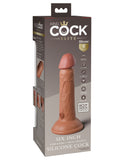 King Cock Elite 6 Inch Vibrating Silicone Dual Silicone Dual Density Cock - Tan