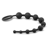 Anal Adventures - Platinum - Silicone 10 Anal Beads - Black