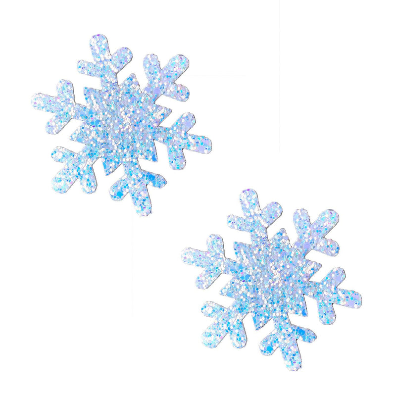 "Super Sparkle White Chunky Glitter Snowflake Nipple Cover Pasties NN-SSW-SF-NS"