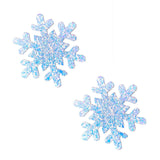 "Super Sparkle White Chunky Glitter Snowflake Nipple Cover Pasties NN-SSW-SF-NS"