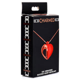 10x Vibrating Silicone Heart Necklace - Rose Gold/ Red