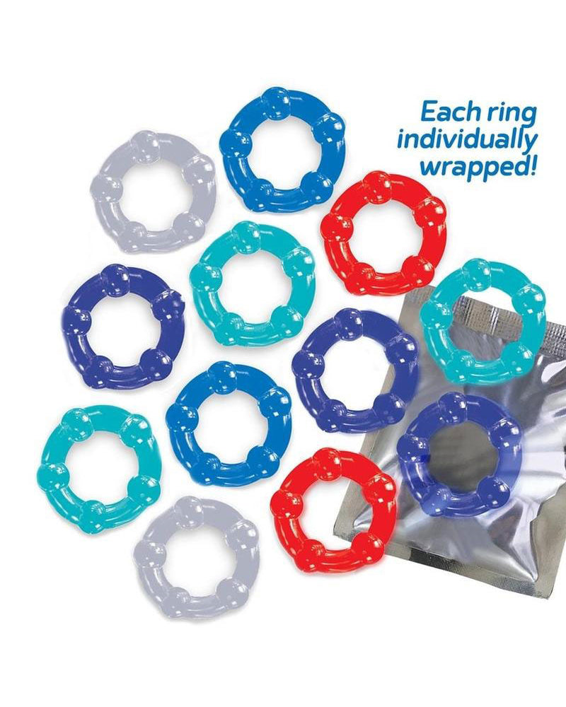 The 9's - Baller Dozen Beaded - 12 Pc Cock Ring Set