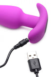 "21x Silicone Butt Plug With Remote - Purple BNG-AG563-PUR"