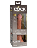 King Cock Elite 7 Inch Dual Density Silicone Cock - Tan