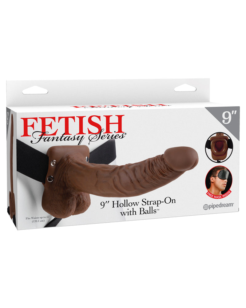 Fetish Fantasy Series 9-Inch Hollow Strap-on With Balls - Brown