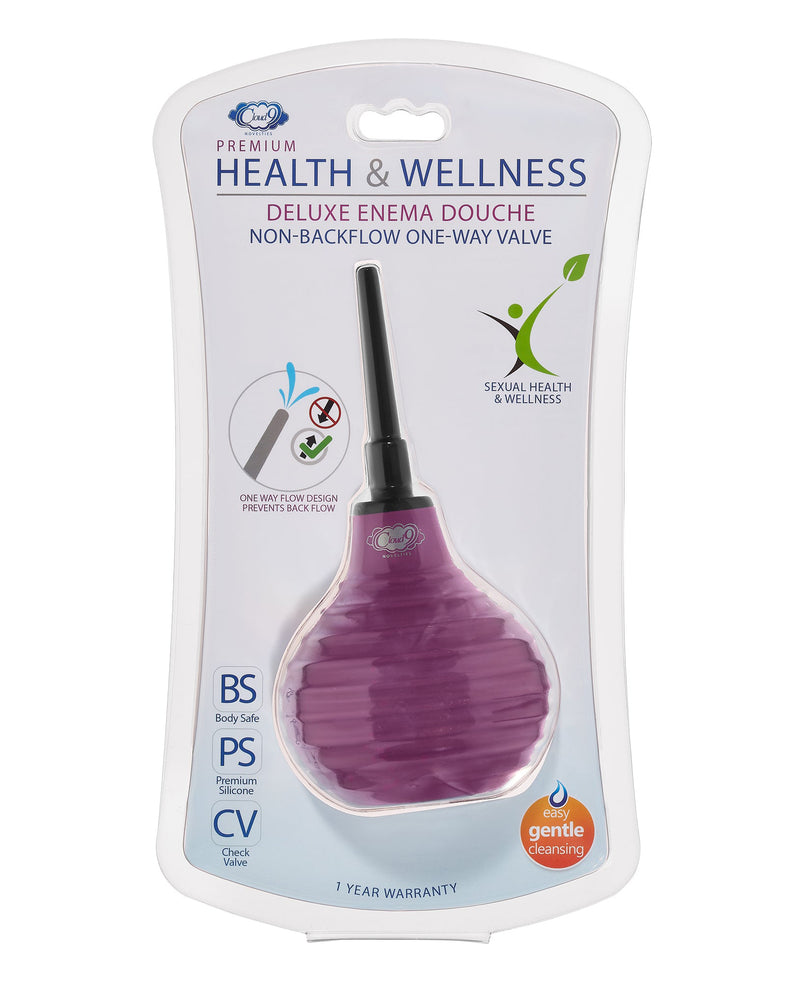 Health and Wellness Deluxe Enema Douche Non- Backflow One-Way Valve - 7.9 Fl. Oz. - Plum