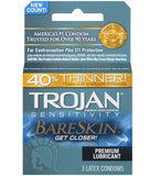 "Trojan Sensitivity Bareskin Lubricated Condoms - 3 Pack TJ95705"