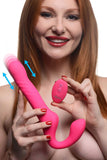 Mighty-Thrust Thrusting and Vibrating Strapless Strap-on With Remote - Pink