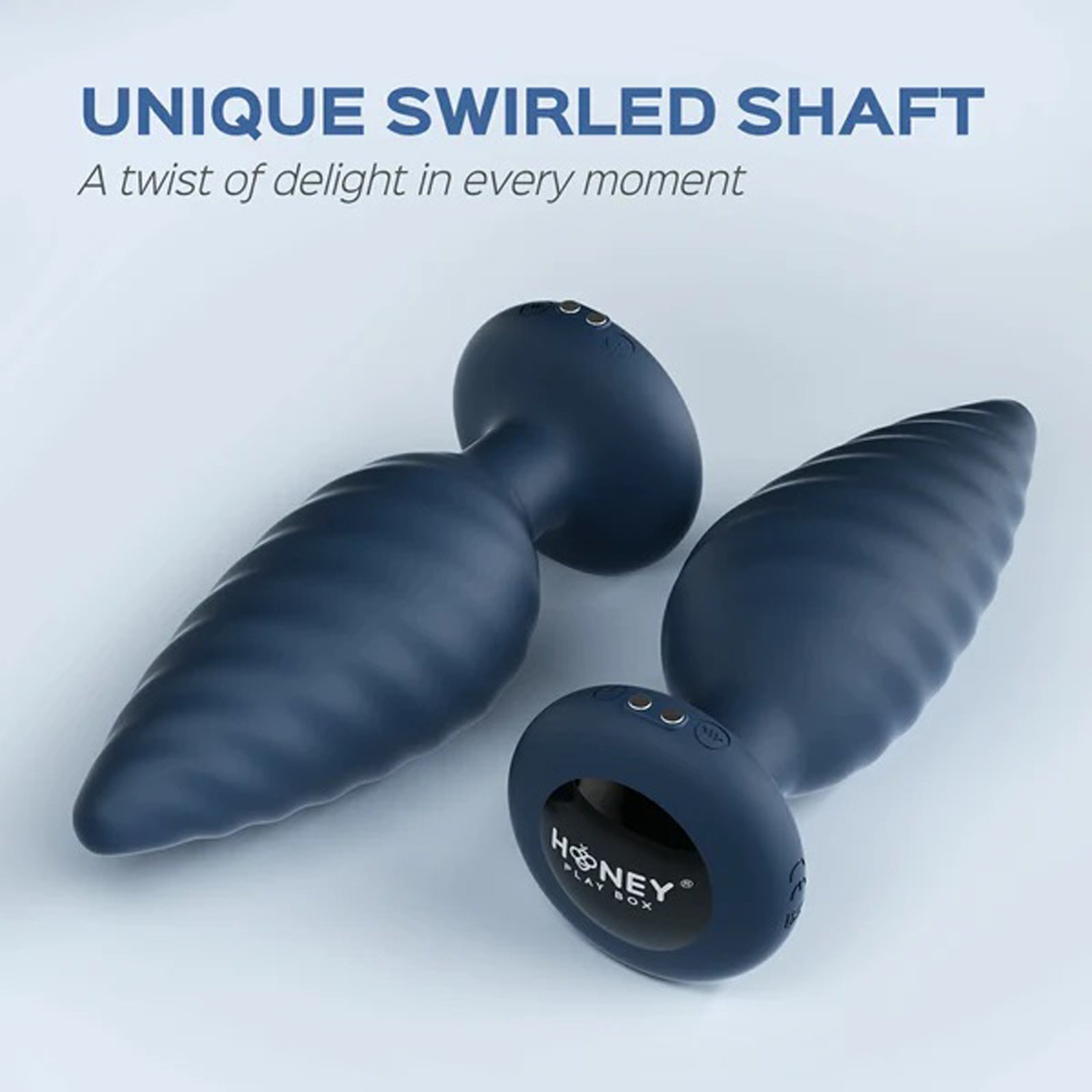 "Noah - App Controlled Rotating Butt Plug - Blue H-AP-39-945BLU"