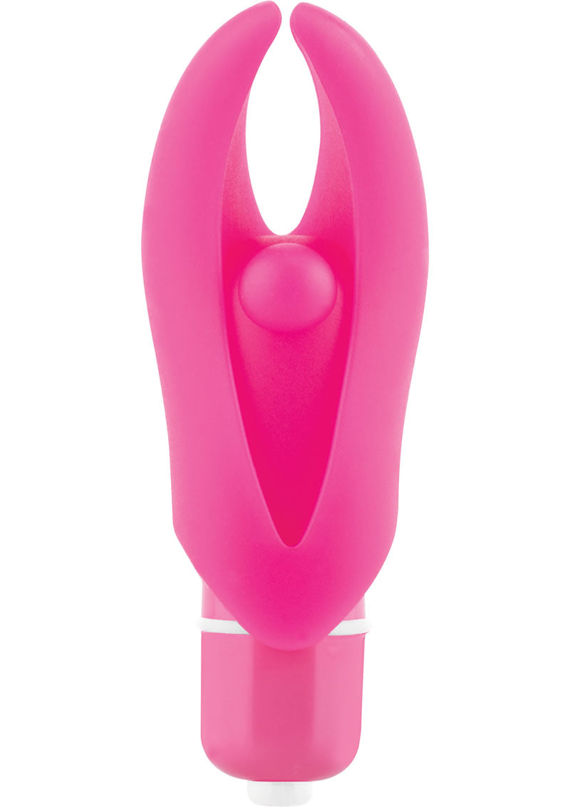 Mini vibrador Scream Demon con funda de silicona, resistente al agua, color rosa