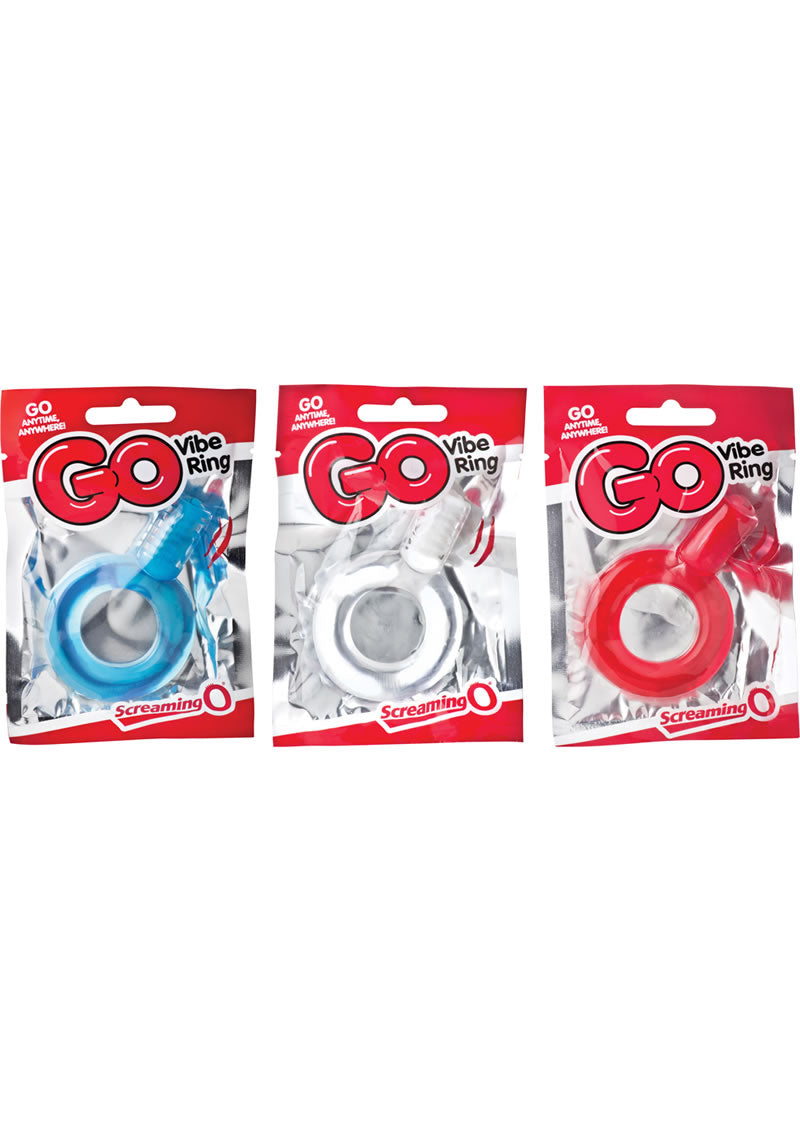 Anillos para el pene desechables Go Vibe Ring, colores surtidos, 18 unidades por mostrador