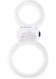 Ofinity Plus Super Stretchy Vibrating Double Silicone Cockring Waterproof Clear