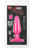 Tapón anal de silicona sin costuras Hustler All About Anal de 5,5 pulgadas, color rosa