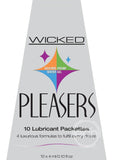 Wicked Pleasers Lubricants Variety Pack Counter Display 12 Boxes Per Display 10 Packs Per Box