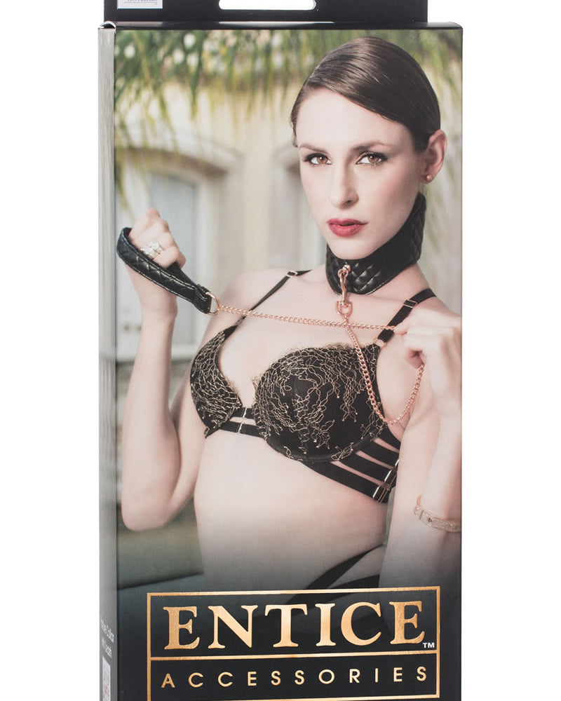 Collar de postura Entice con correa ajustable, color negro