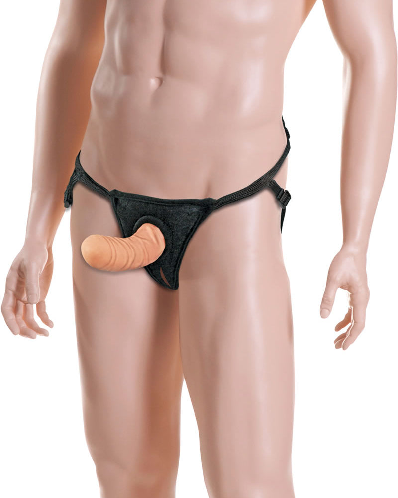 Everlaster Wishbone Hollow Dong With Strap On Harness Adjustable 6.9 Inch Dildo