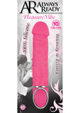 Vibrador de placer Always Ready de silicona, 10 funciones, resistente al agua, color rosa, 7,25 pulgadas