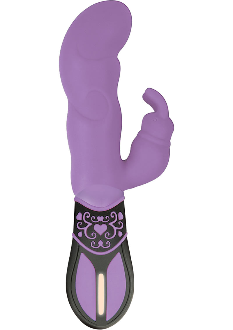 Ravishing 10 Function Rabbit Lover Silicone Vibe Waterproof Purple 7.75 Inch