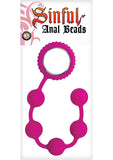 Sinful Anal Beads Silicone Pink 12 Inch