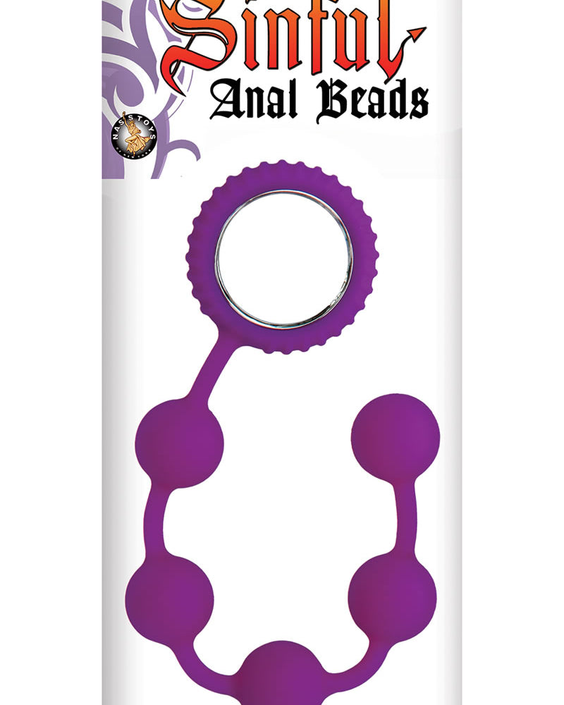 Perlas anales pecaminosas de silicona moradas de 12 pulgadas