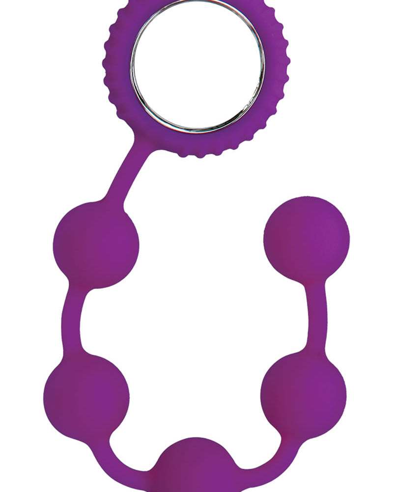 Perlas anales pecaminosas de silicona moradas de 12 pulgadas