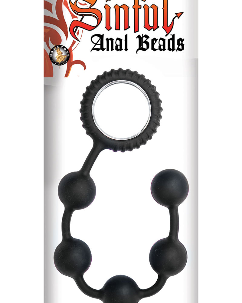 Perlas anales pecaminosas de silicona negra de 12 pulgadas