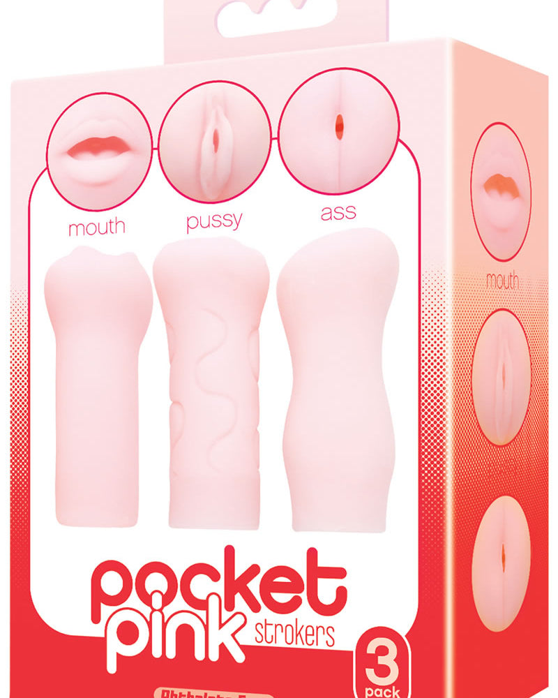 Trío de mini masturbadores Imale Pocket Pink