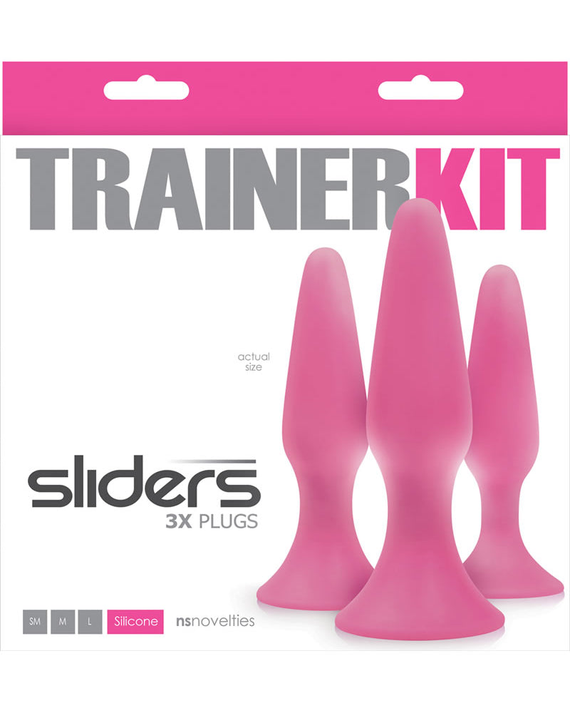 Sliders Trainer Kit Anal Plugs 3 Assorted Sizes Pink