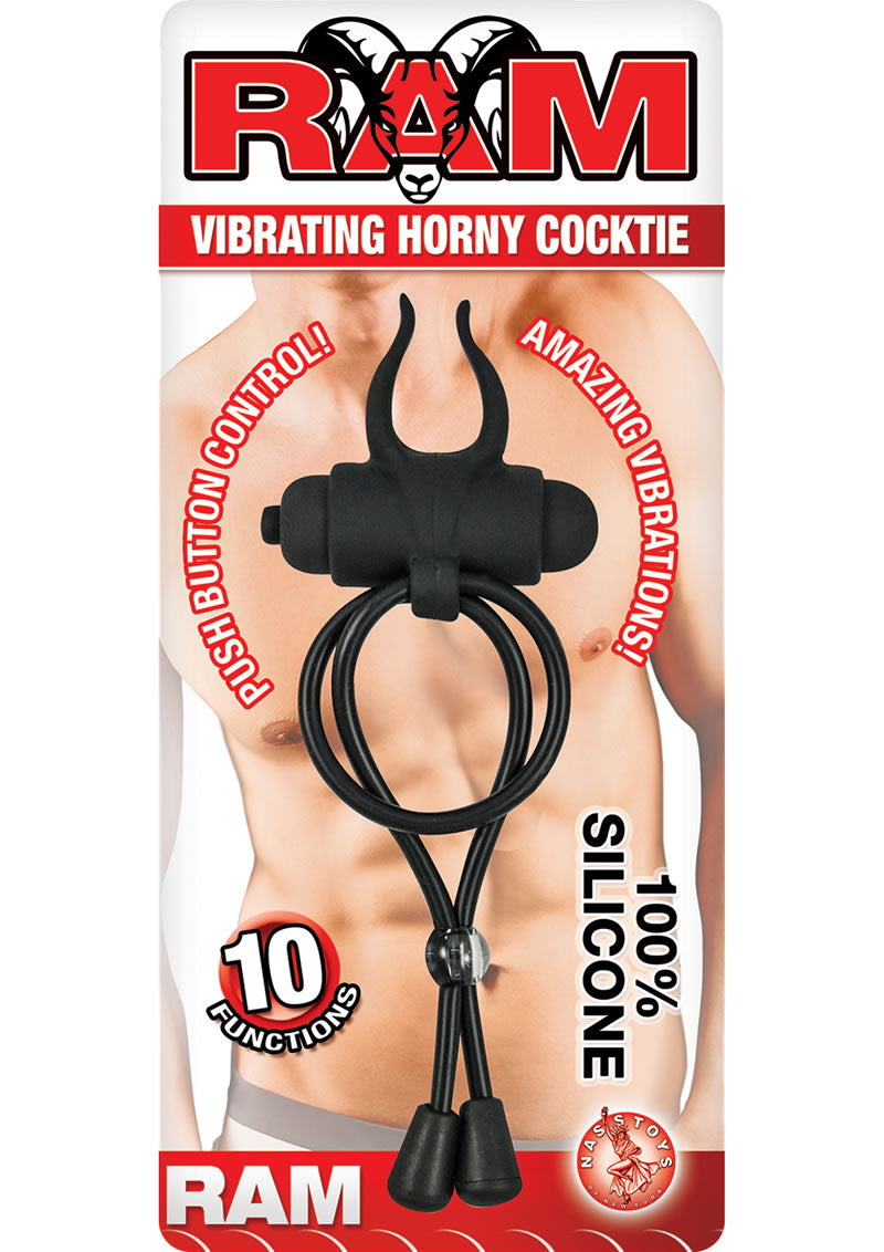 Ram Silicone Vibrating Horny Cocktie Black