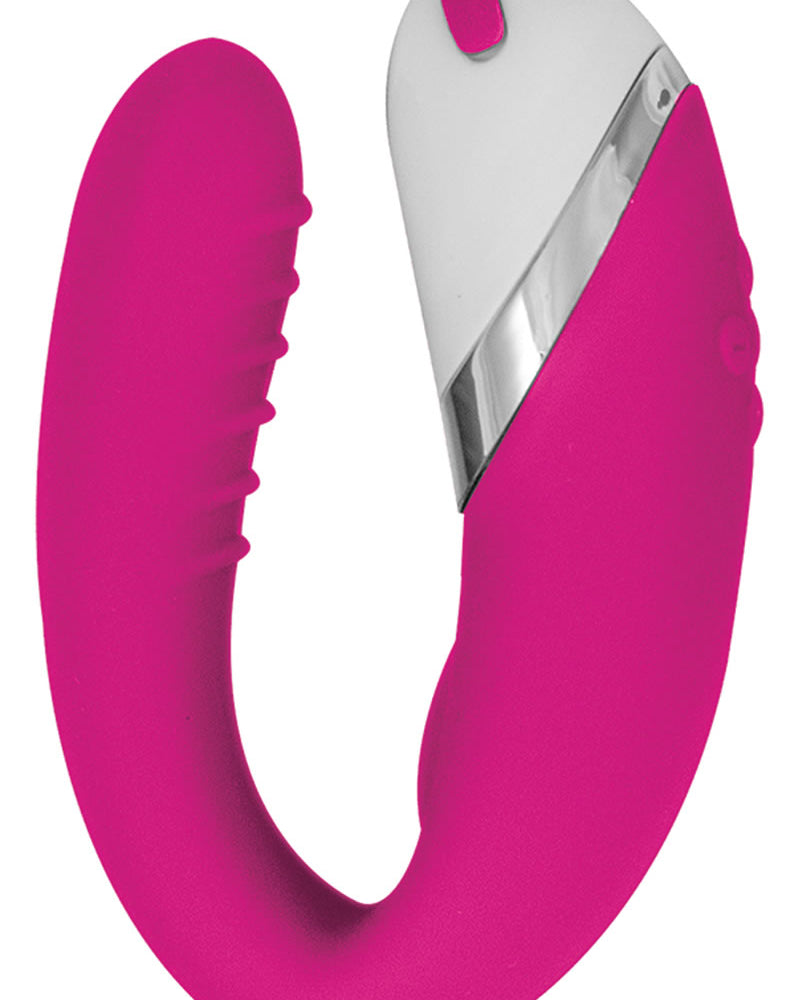 Amore Ultimate G Spot Masajeador de silicona recargable, resistente al agua, color rosa, 4,1 pulgadas