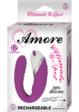 Amore Ultimate G Spot - Masajeador de silicona recargable, resistente al agua, morado, 4,1 pulgadas