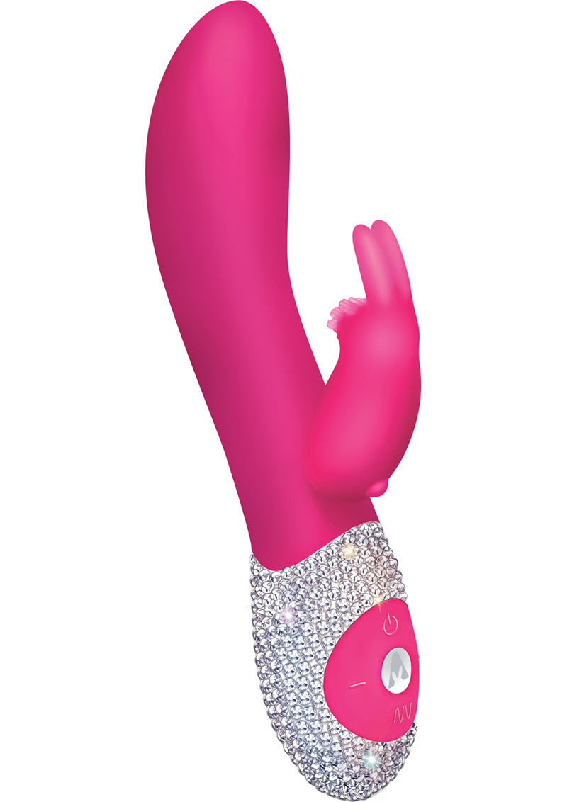 Vibrador de silicona Rabbit Classic, edición limitada, rosa intenso y cristalizado